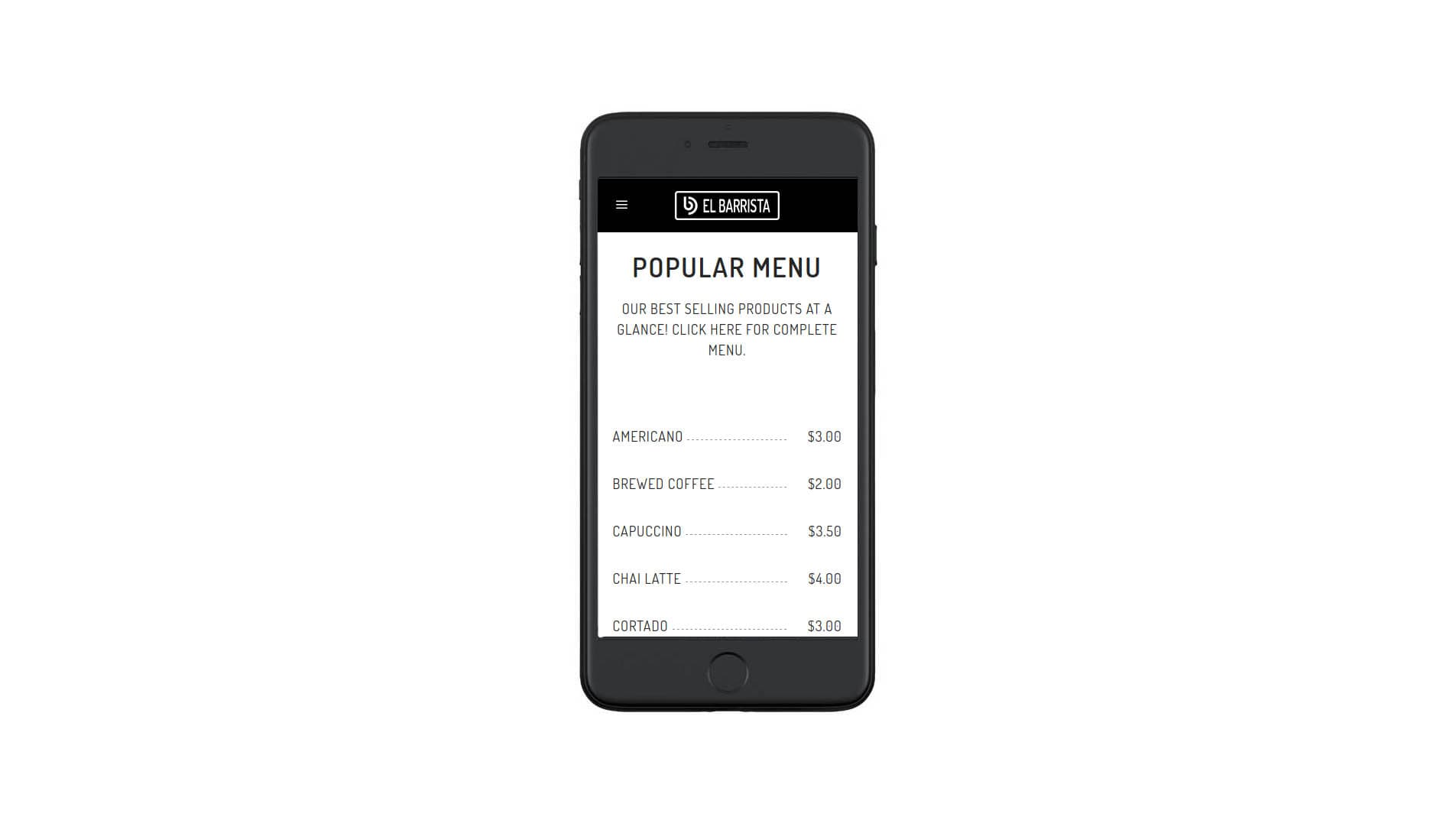 MobileViewPopMenu